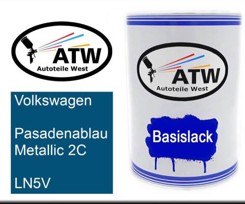 Volkswagen, Pasadenablau Metallic 2C, LN5V: 500ml Lackdose, von ATW Autoteile West.